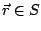 $ \vec r \in S$